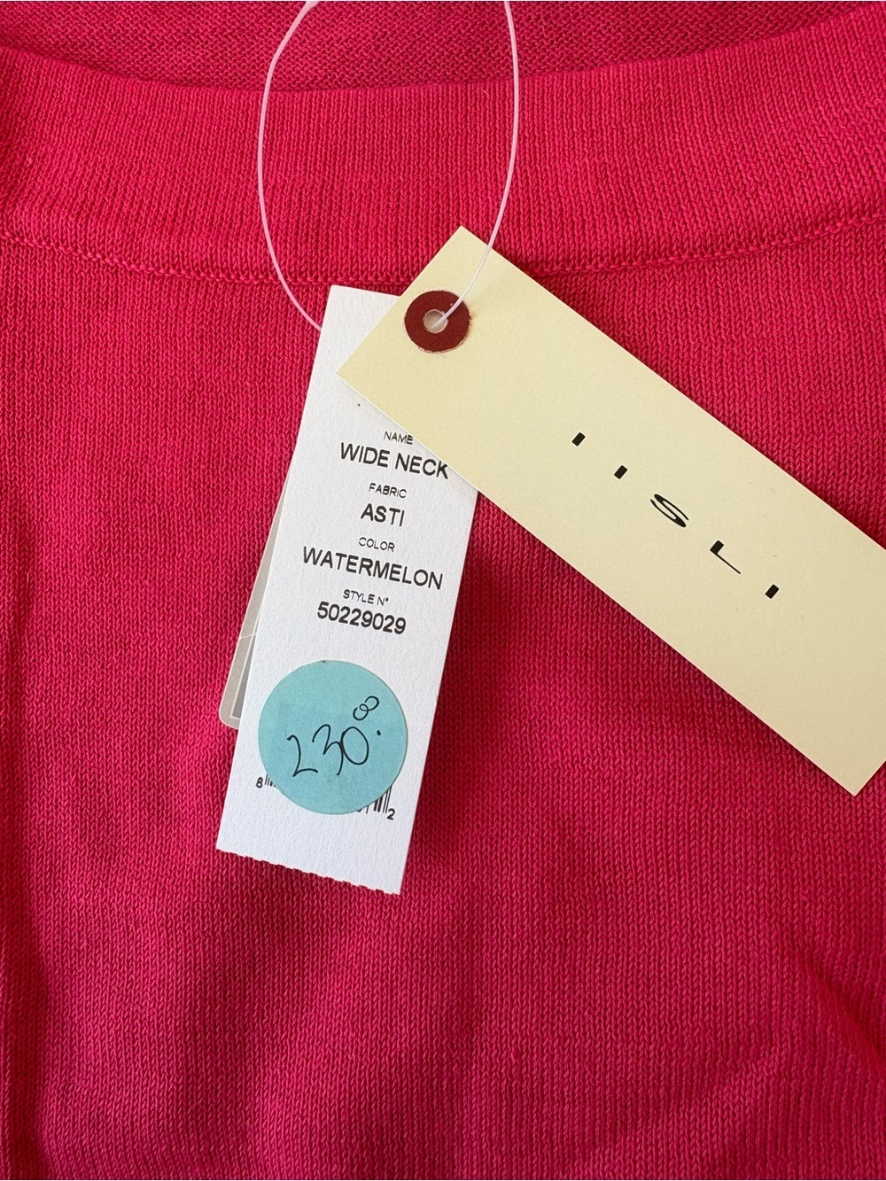 Fuchsia Knit Top with Crew Neck - Picture 4 of 4